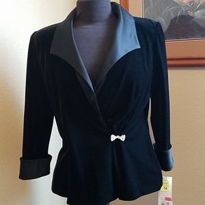 Black velvet and satin jacket
